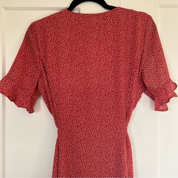 Lulu’s Castana Rust Red Print Button-Up Dress Size Small - Picture 8 of 12